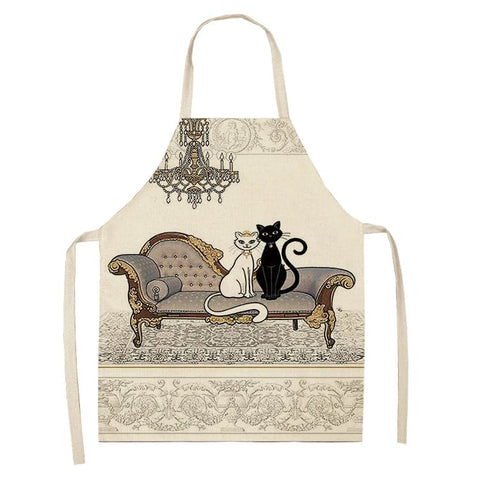 Tablier de Cuisine Chat Mignon - Lin Japonais - Taille Adulte 55x68cm Be Awsome / Adulte 55x68cm