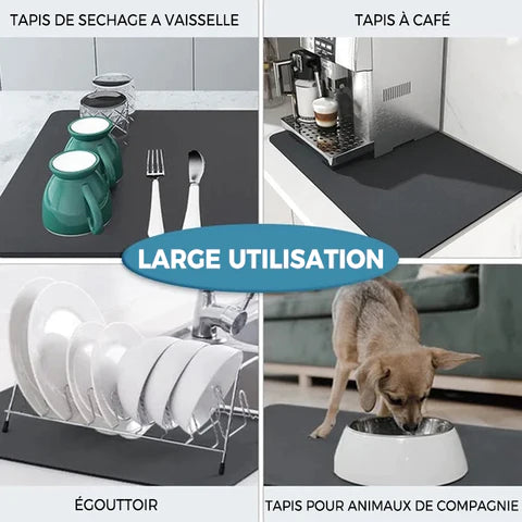 Tapis absorbant pour évier de cuisine