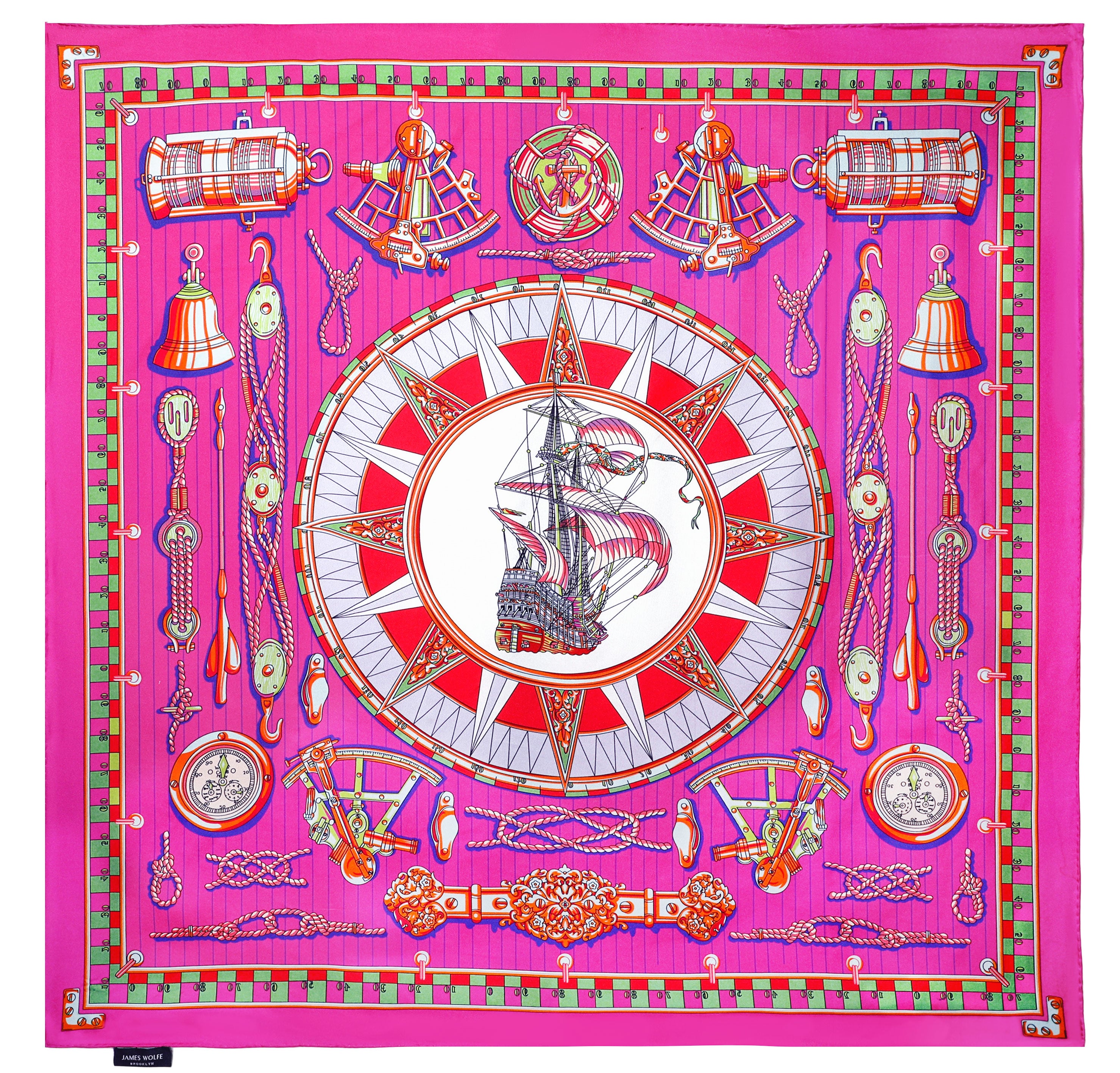 JAMES WOLFE® LOST AT SEA | Hand rolled 100% Silk Scarf - JAMES WOLFE product image