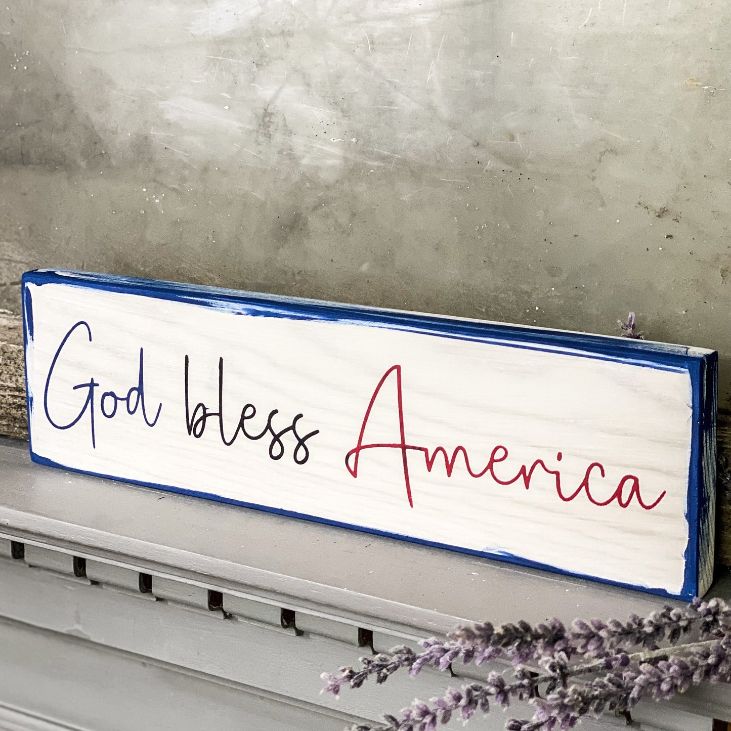 God Bless America - mini wood sign