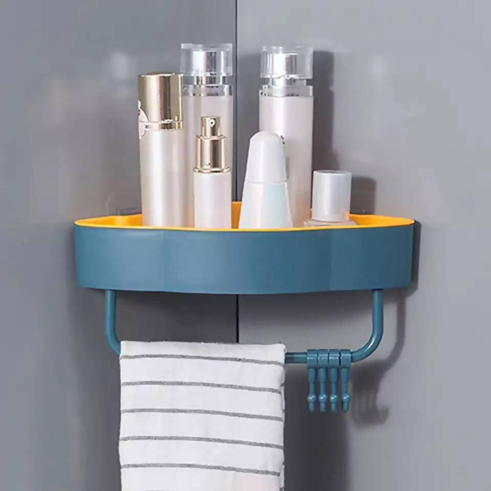 1pc Extendable Plastic Towel Rack Self Adhesive, No Drilling Required, Blue  Wall Mounted Slipper Rack Bathroom Organizer, With Multiple Storage Options Bathroom  Accessories.