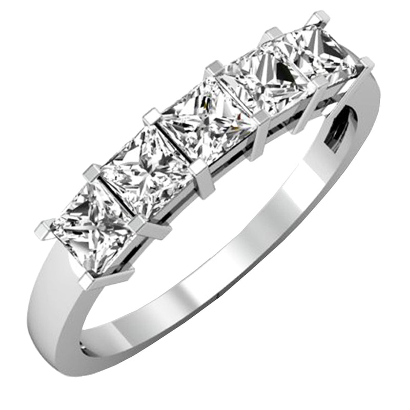 5 stone princess cut diamond ring