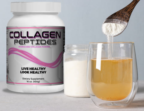 Collagen peptides mixed with tea