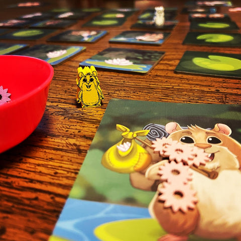Hampsters versus Hippos game board closeup