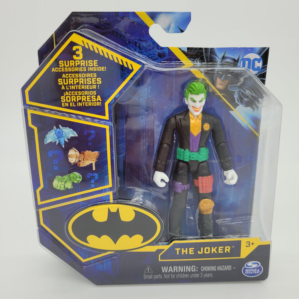 DC Batman THE JOKER 4-Inch Action Figure w Accessories Spin Master 202 ...