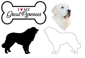 Great Pyrenees - Dog Breed Decals (Set of 16) - Sizes in Description
