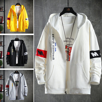 Men jacket new product student handsome hooded casual jacket