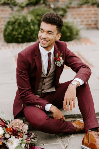 Burgundy Suit for Men 