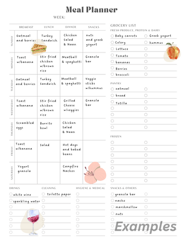 Meal planner page