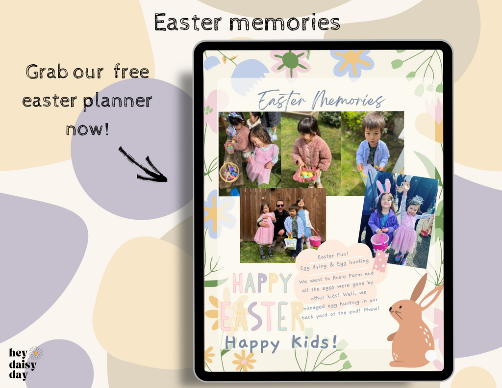 Easter planner reflection page. Digital easter planner