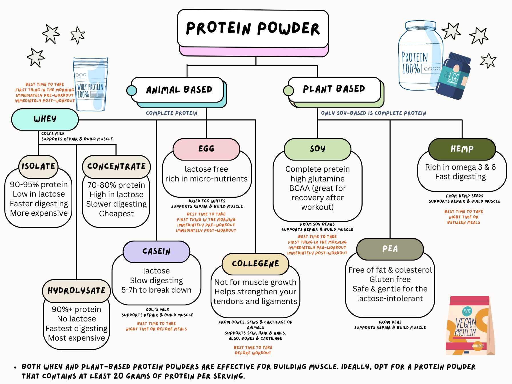 protein powder chart