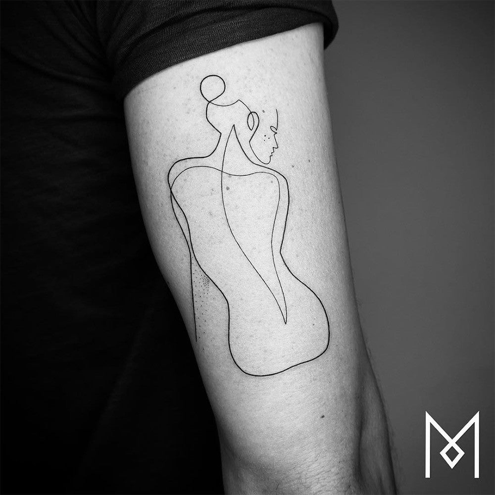 Anchor Minimalist Single Line Tattoo