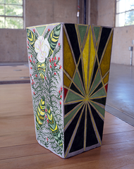 Photo of Concretti Design Willow planter with art nouveau-inspired painted design by Valerie Fowler