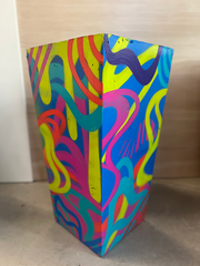 Photo of Concretti Designs Willow planter with colorful pop art neon painted design by Zuzu Perkal