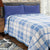 Poyet Motte Rivoli/Elysee 400GSM Mid-Weight 100% Virgin Wool Blanket, Blue/Natural