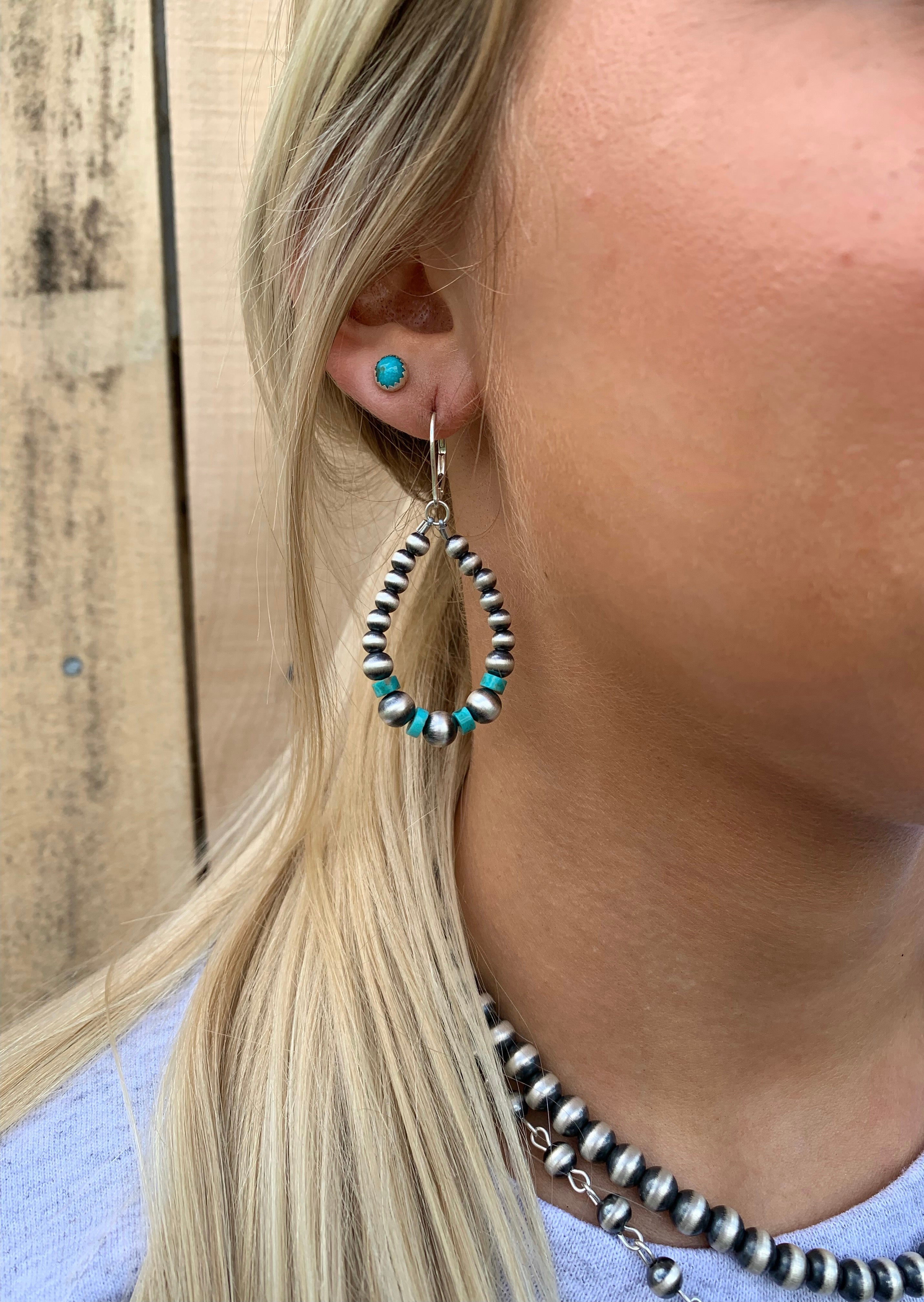 Blue Heishi Small Teardrops