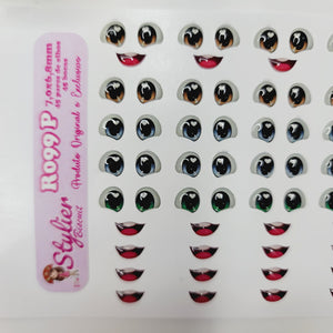Adhesive Resin Eyes & Mouth for Clays Multicolor R099 P (SM)  45 UNITS