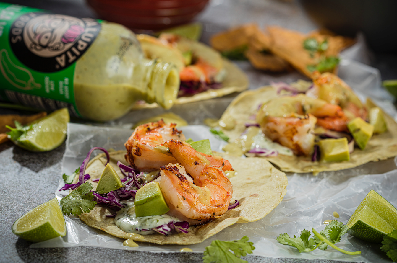 Tia Lupita Baja Cilantro Lime Shrimp Tacos Recipe Image