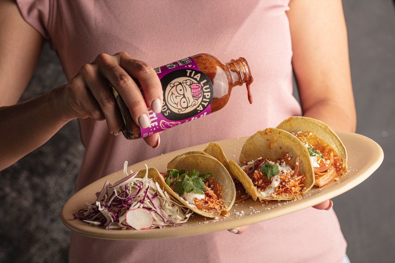 Tia Lupita Tacos with Tia Lupita Hot Sauce