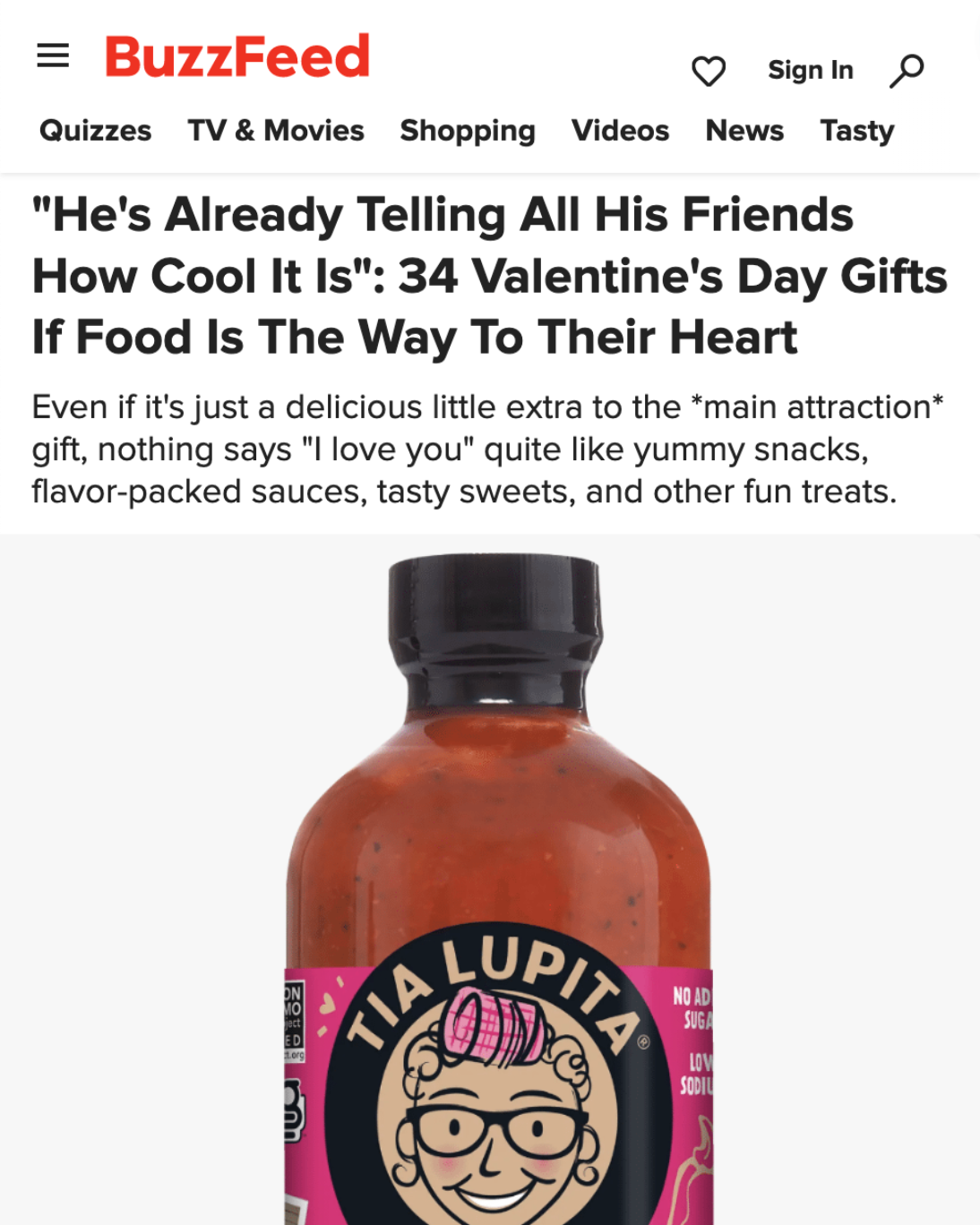 Buzzfeed:  34 Valentine's Day Gifts If Food Is The Way To Their Heart