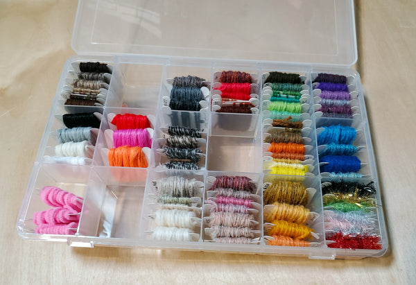 Fly tying yarn storage box