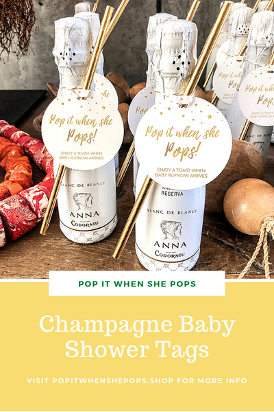 Gender Neutral Champagne Baby Shower Tags