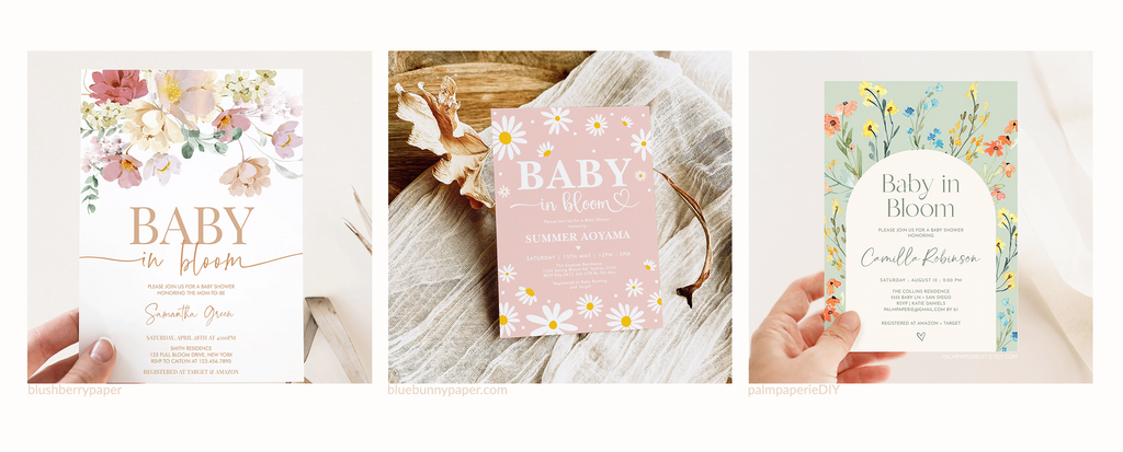 Baby in Bloom Invitations on Etsy