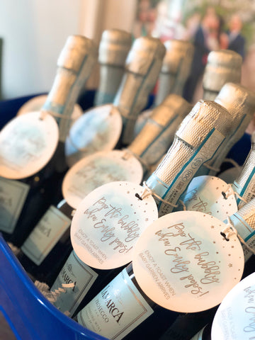 champagne baby shower favors for a boy