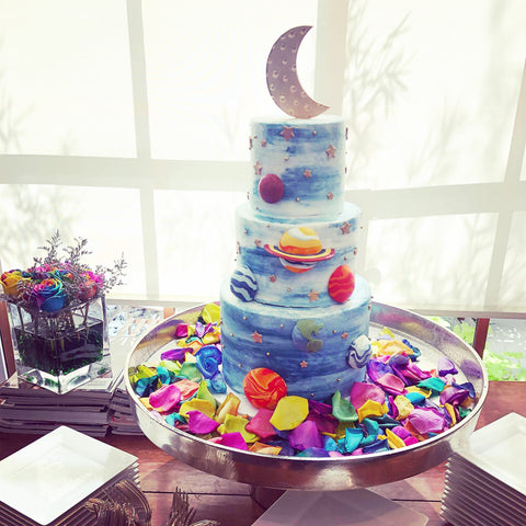 Out of this world baby shower celestial cake