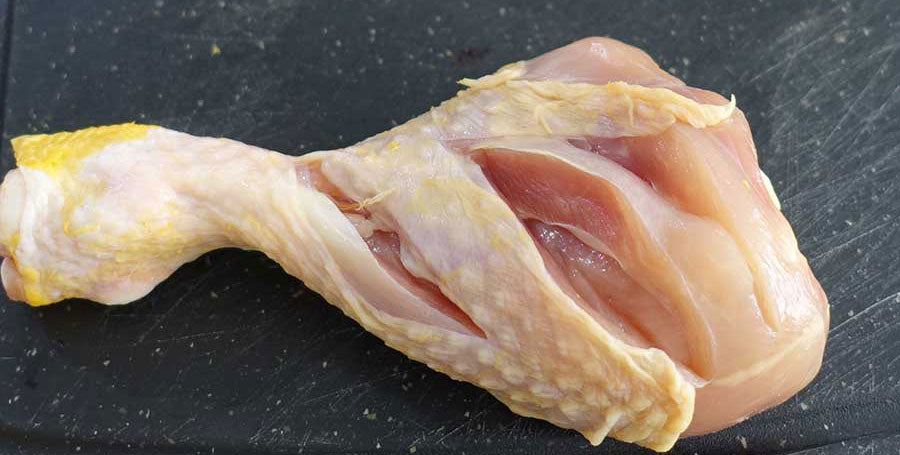 Sliced chicken leg