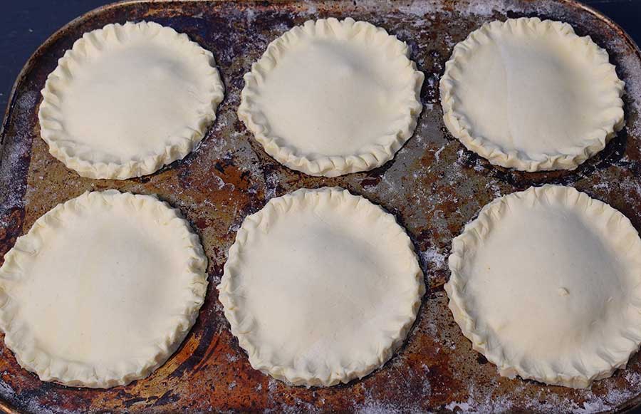 Pies with pastry lids