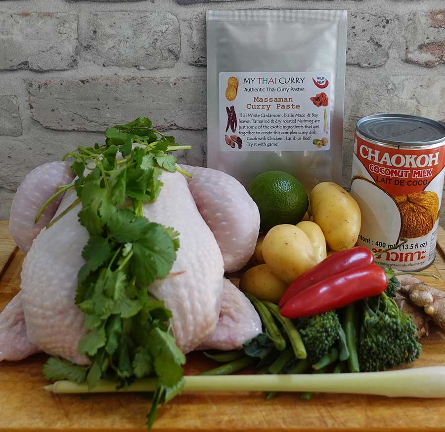 Ingredients for Massaman roast chicken
