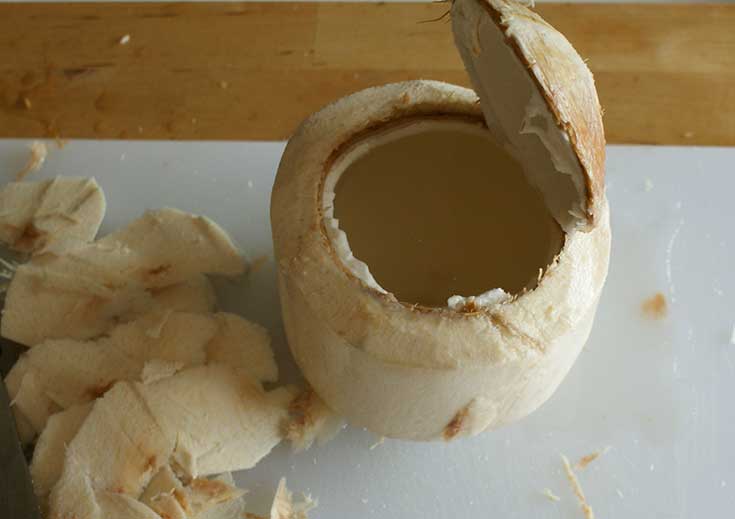 Opened coconut