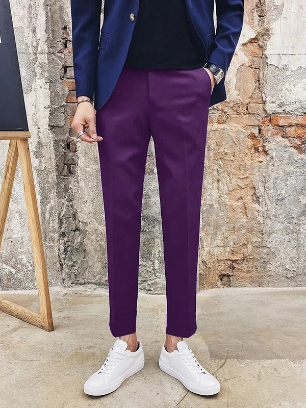 Louis Vicaci Super Stretchy Slim Fit Lycra Pent For Men-Purple-RT1902 ...