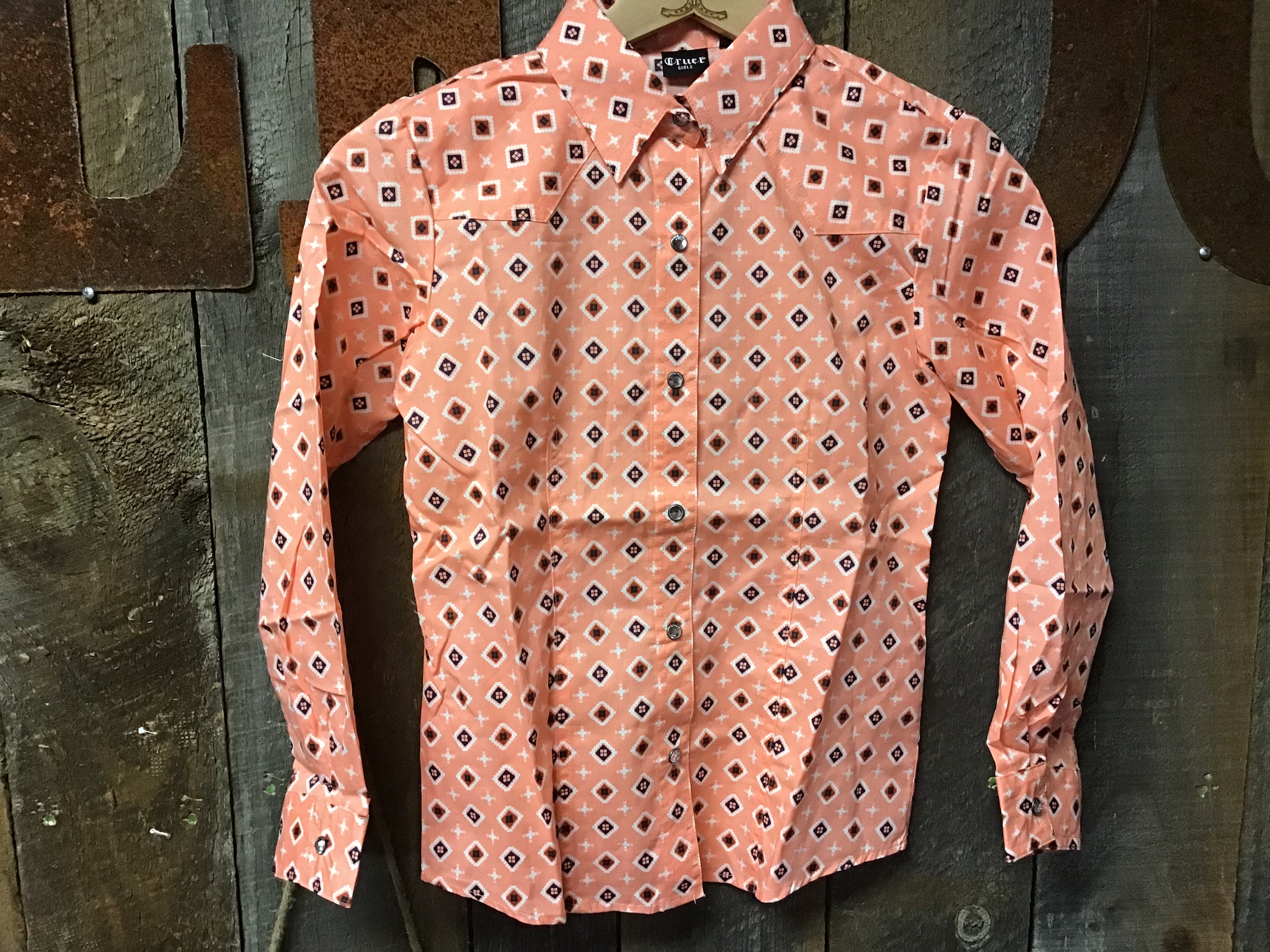 Cinch Girls L/S Print Peach