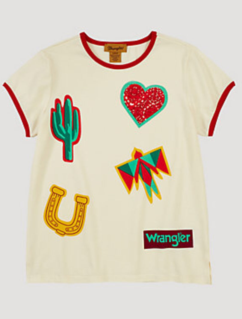 Wrangler Girls Western Graphic Ringer T-Shirt / Style Number GWK115W –  Double C Western Supply