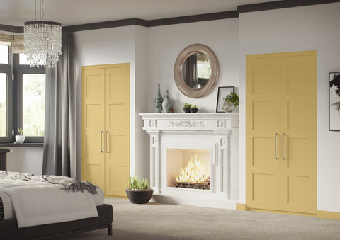 yellow wardrobe in a modern space