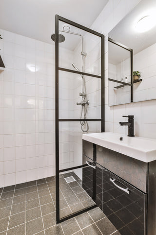 black contemporary bathroom