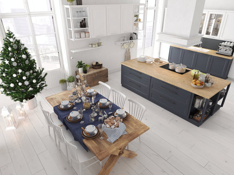 Christmas kitchen navy