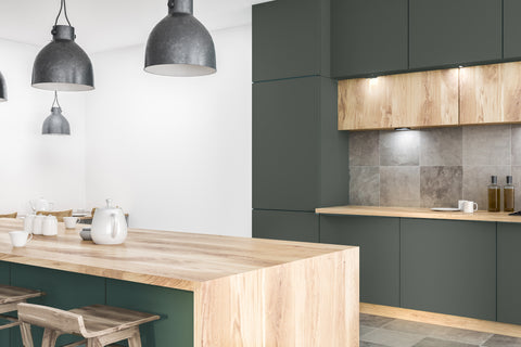 dark holly green kitchen interior bespoke