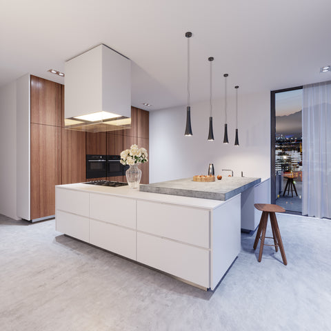 white handleless kitchen in custom sizes