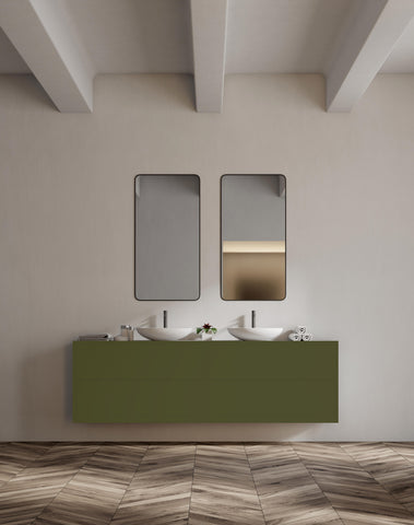 olive green bathroom