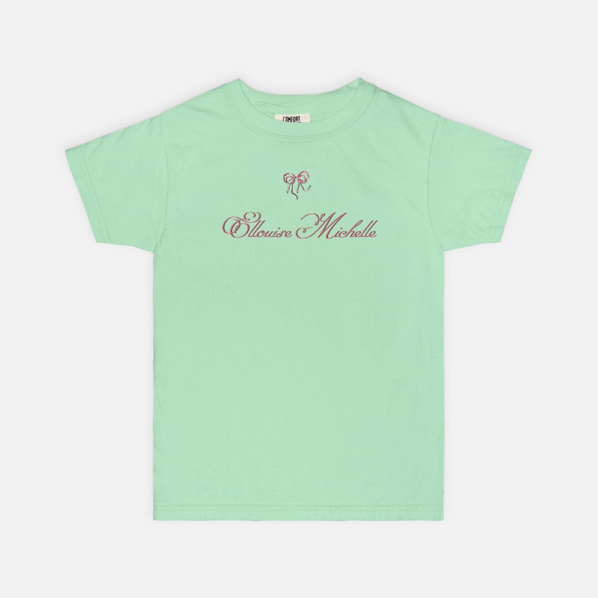 pink girly bow custom tee Youth S-XL heavyweight