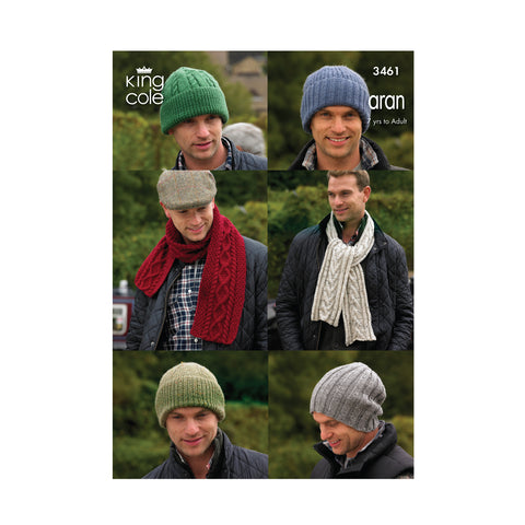 Image of cover of Aran hats and scarves knitting pattern