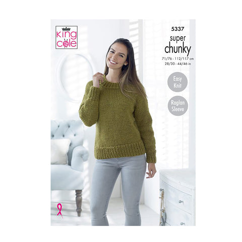 Image of cover of ladies super chunky sweater knitting pattern