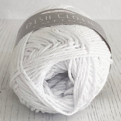 Image of close up of end of ball of Dish Cloth cotton in white