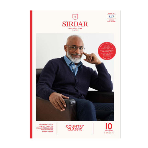 Image of cover of Sirdar knitting pattern book featuring a collection of knits for men