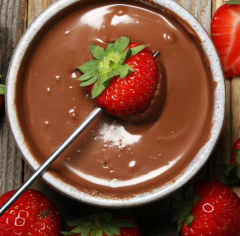 Chocolate fondue dipped strawberry