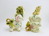 1940-50’s Porcelain Floral Elephants
