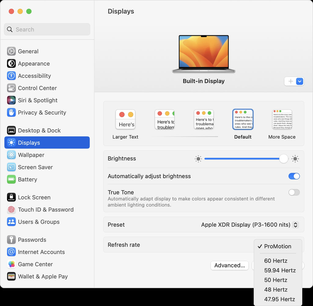 how to change refresh rate in MAC for fixing screen flickering